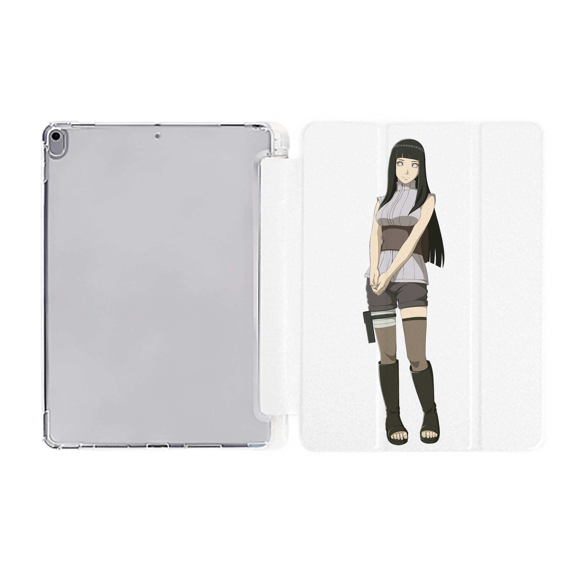 （画像用） NARUTO -ナルト- 日向ヒナタ Hyūga Hinata IPad ケース ペン収納付き 三つ折りスタンド PUレザー×シリコン 対応機種9.5/10.5/10.9インチ